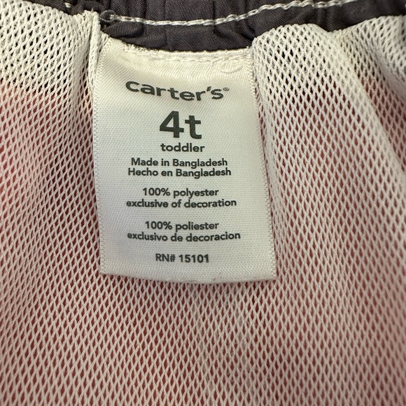 Boy’s 2 swim trunks sz 4 Carters size 4T Cat and Jack both lining elastic waist - Picture 4 of 10